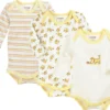 Schnizler Baby Langarmbody Hundchen Gelb/weiß 3er Pack