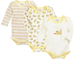 Schnizler Baby Langarmbody Hundchen Gelb/weiß 3er Pack
