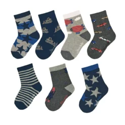 Sterntaler Socken 7 Paar Söckchen Bagger + Autos In Geschenkbox