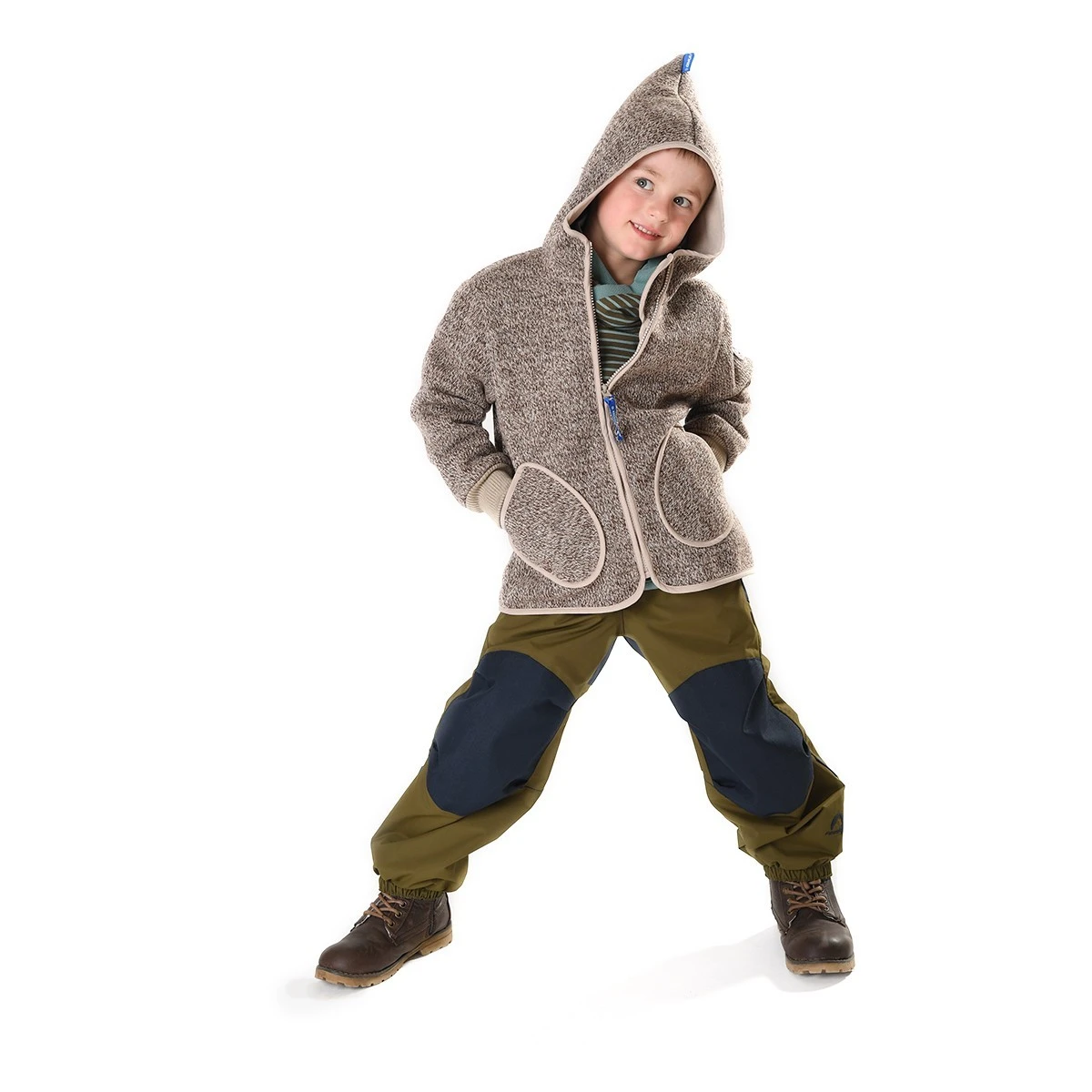 Finkid Tonttu Wind Pebble Strick Softshelljacke 3 Finkid Tonttu Wind Pebble Strick Softshelljacke – Bild 3